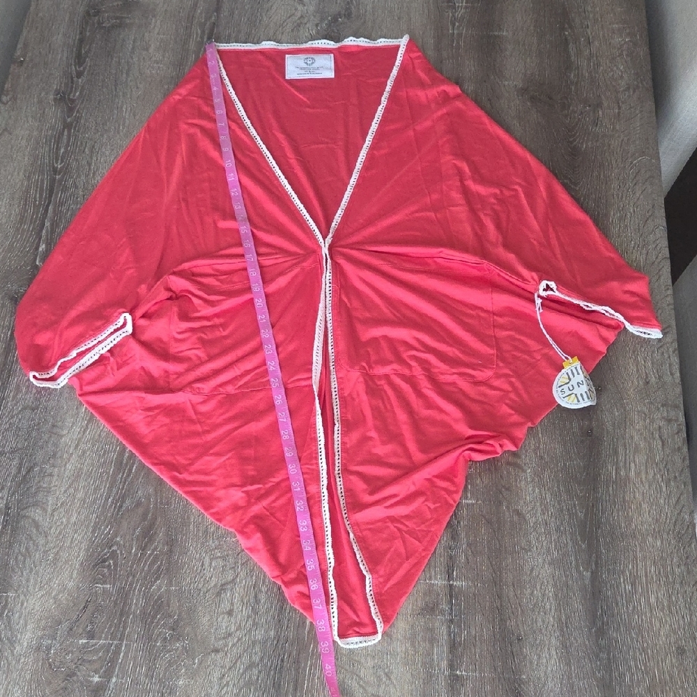 NEW! SUN50 UPF 50+ Swim Beach Shrug Kimono Coverup Cardigan with White Trim - Picture 5 of 13
